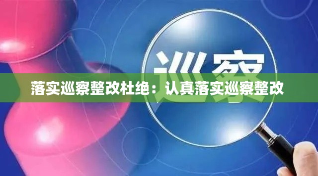 落实巡察整改杜绝：认真落实巡察整改 
