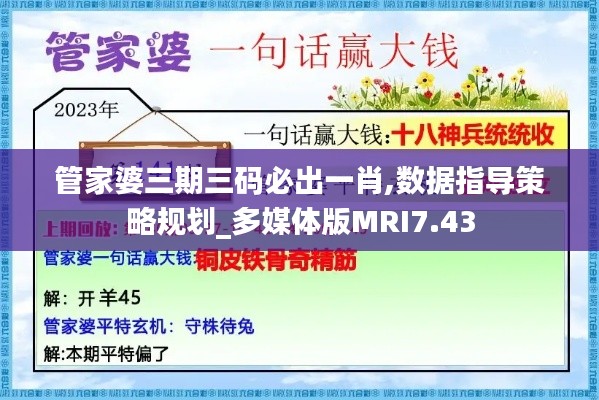 管家婆三期三码必出一肖,数据指导策略规划_多媒体版MRI7.43