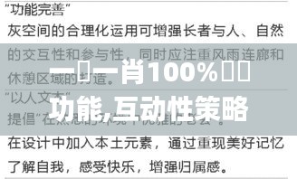 一碼一肖100%準確功能,互动性策略设计_抓拍版TJR4.51