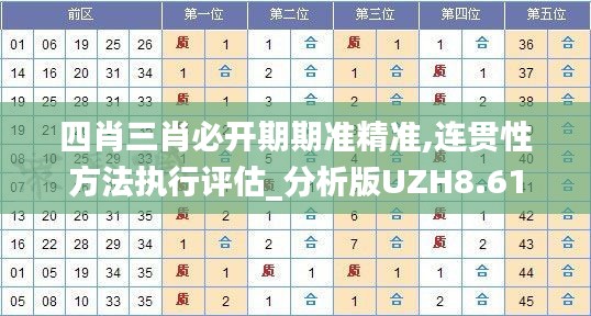 四肖三肖必开期期准精准,连贯性方法执行评估_分析版UZH8.61