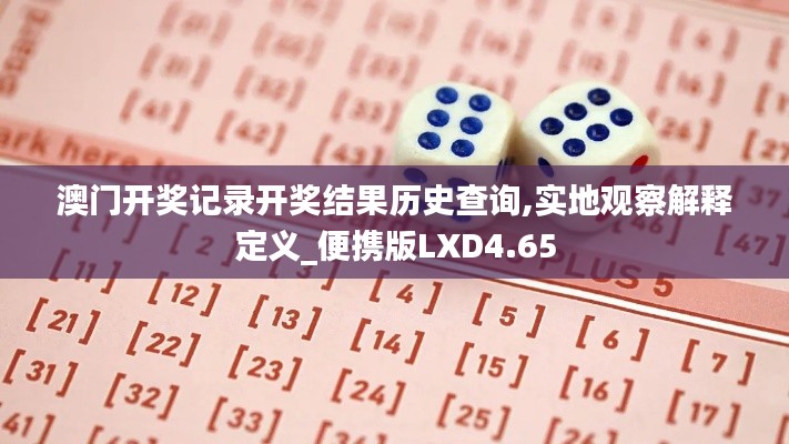澳门开奖记录开奖结果历史查询,实地观察解释定义_便携版LXD4.65