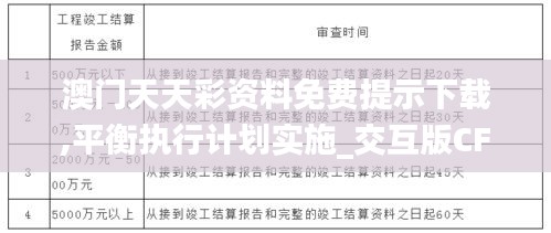 澳门天天彩资料免费提示下载,平衡执行计划实施_交互版CFE76.289