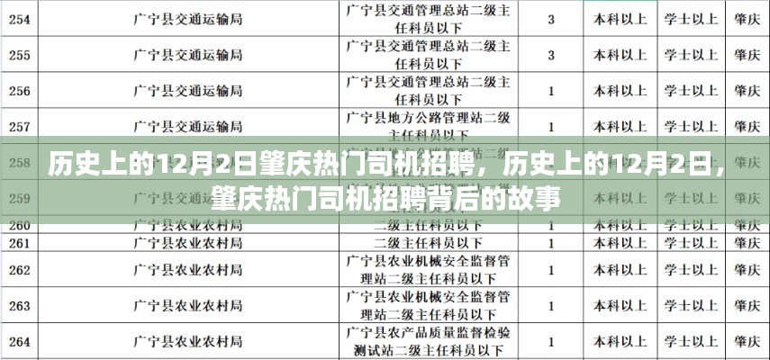 揭秘肇庆司机招聘背后的故事，历史上的12月2日回顾