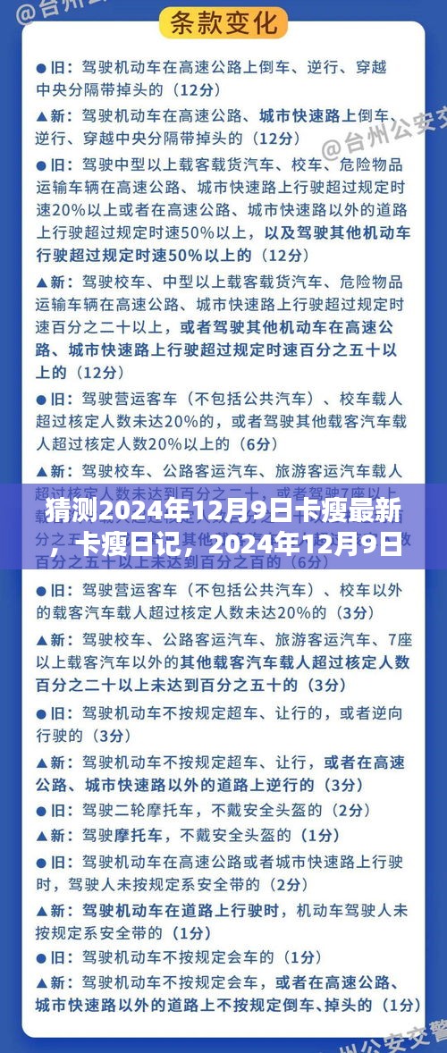 卡瘦日记揭秘，2024年12月9日的奇妙日常体验与最新进展