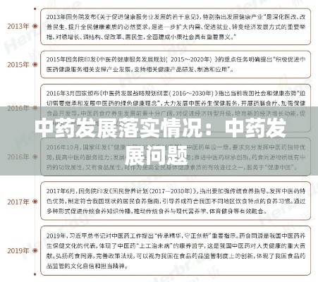 中药发展落实情况：中药发展问题 