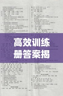 高效训练册答案揭秘，提升学习效果的制胜法宝！