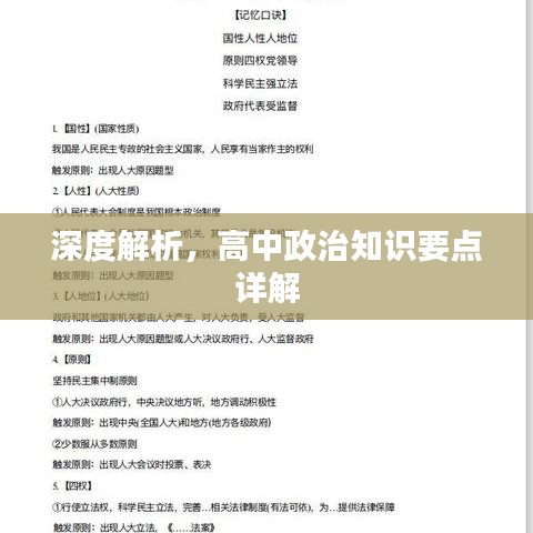 深度解析，高中政治知识要点详解