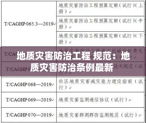 地质灾害防治工程 规范：地质灾害防治条例最新 