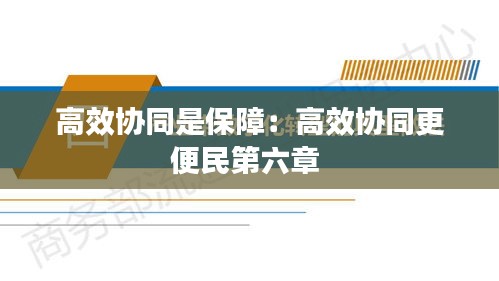 高效协同是保障：高效协同更便民第六章 