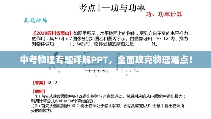 中考物理专题详解PPT，全面攻克物理难点！