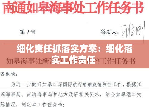 细化责任抓落实方案：细化落实工作责任 
