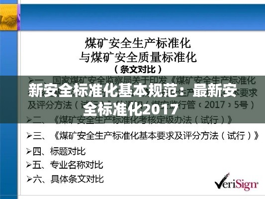 新安全标准化基本规范：最新安全标准化2017 