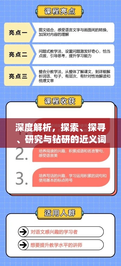 深度解析，探索、探寻、研究与钻研的近义词之旅