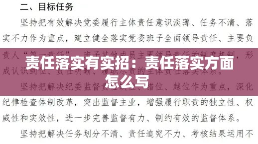 责任落实有实招：责任落实方面怎么写 