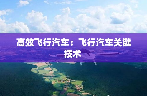 高效飞行汽车：飞行汽车关键技术 
