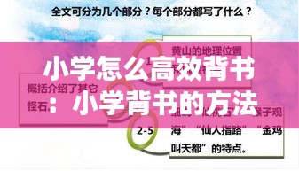 小学怎么高效背书：小学背书的方法 