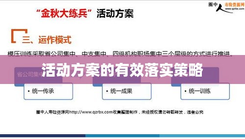 活动方案的有效落实策略