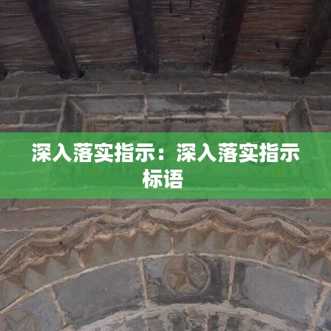 深入落实指示：深入落实指示标语 