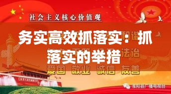 务实高效抓落实：抓落实的举措 
