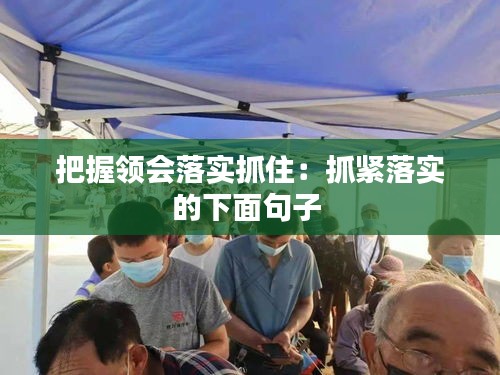 把握领会落实抓住：抓紧落实的下面句子 