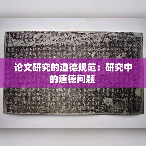 论文研究的道德规范：研究中的道德问题 