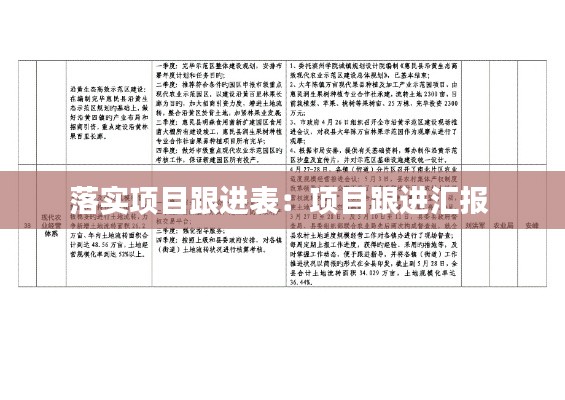 落实项目跟进表：项目跟进汇报 