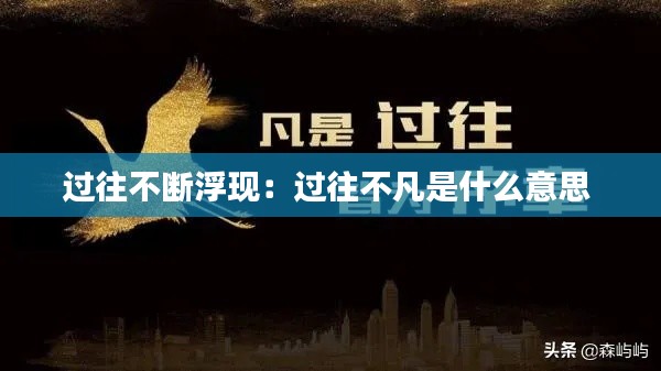 过往不断浮现：过往不凡是什么意思 