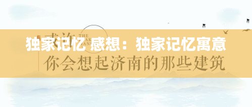 独家记忆 感想：独家记忆寓意 