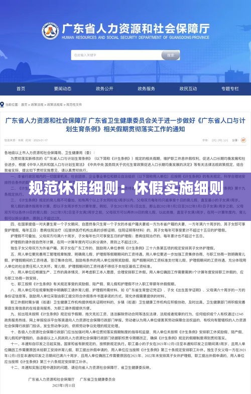 规范休假细则：休假实施细则 