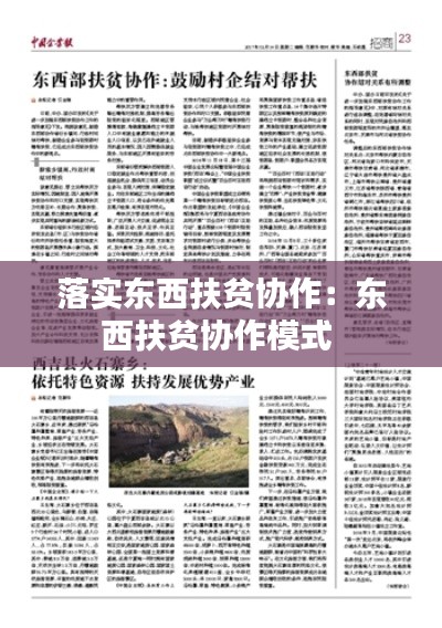 落实东西扶贫协作：东西扶贫协作模式 