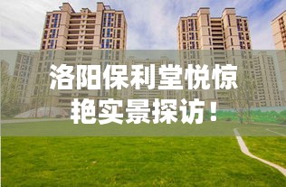 洛阳保利堂悦惊艳实景探访！