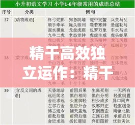 精干高效独立运作：精干高效独立运作的成语 