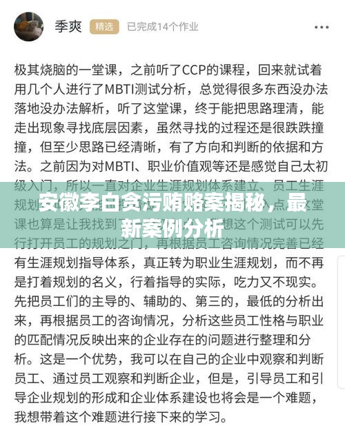 安徽李白贪污贿赂案揭秘，最新案例分析