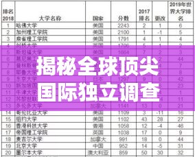 揭秘全球顶尖国际独立调查公司排名榜单