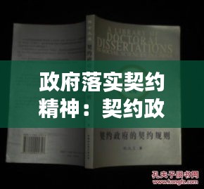 政府落实契约精神：契约政府的契约规则书籍 