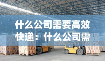 什么公司需要高效快递：什么公司需要物流公司合作 