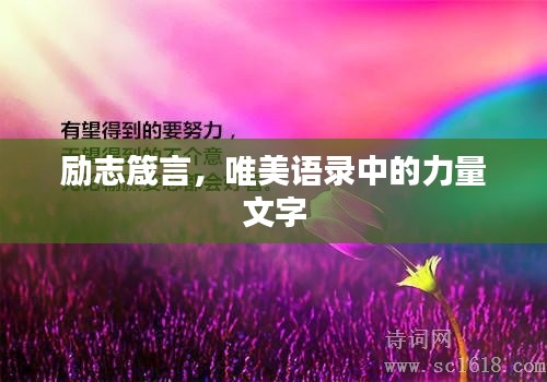 励志箴言，唯美语录中的力量文字