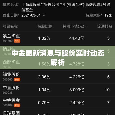 中金最新消息与股价实时动态解析