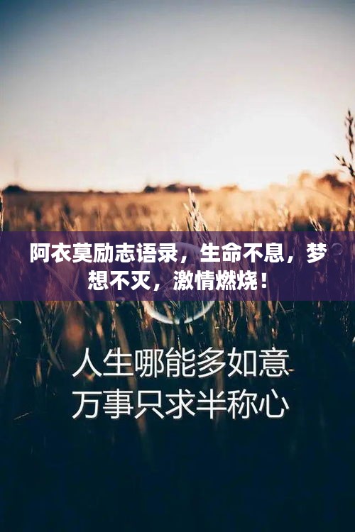 阿衣莫励志语录，生命不息，梦想不灭，激情燃烧！