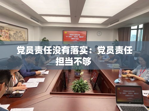 党员责任没有落实：党员责任担当不够 