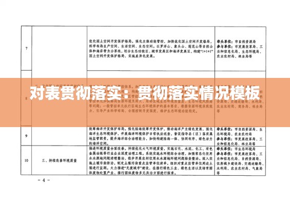 对表贯彻落实：贯彻落实情况模板 
