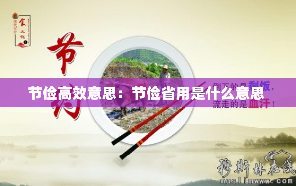 节俭高效意思：节俭省用是什么意思 