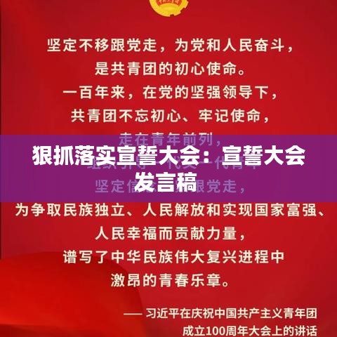 狠抓落实宣誓大会：宣誓大会发言稿 