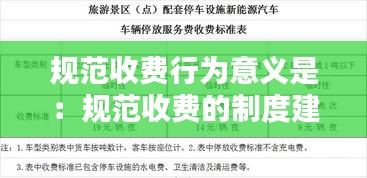 规范收费行为意义是：规范收费的制度建设情况 
