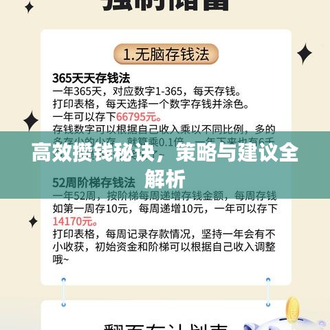 高效攒钱秘诀，策略与建议全解析