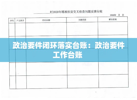 政治要件闭环落实台账：政治要件工作台账 