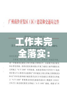 工作未完全落实：未落实工作要求 