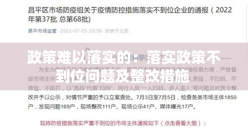 政策难以落实的：落实政策不到位问题及整改措施 