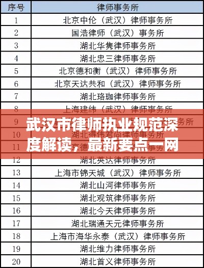 武汉市律师执业规范深度解读，最新要点一网打尽！