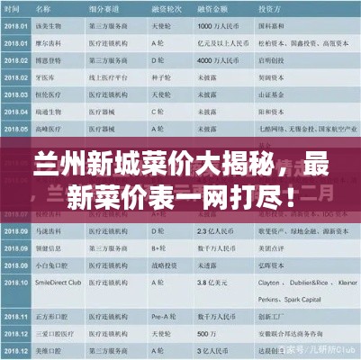 兰州新城菜价大揭秘，最新菜价表一网打尽！